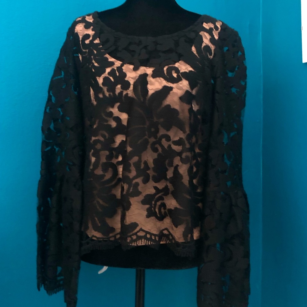 Joseph Ribkoff Black Lace Top size 10